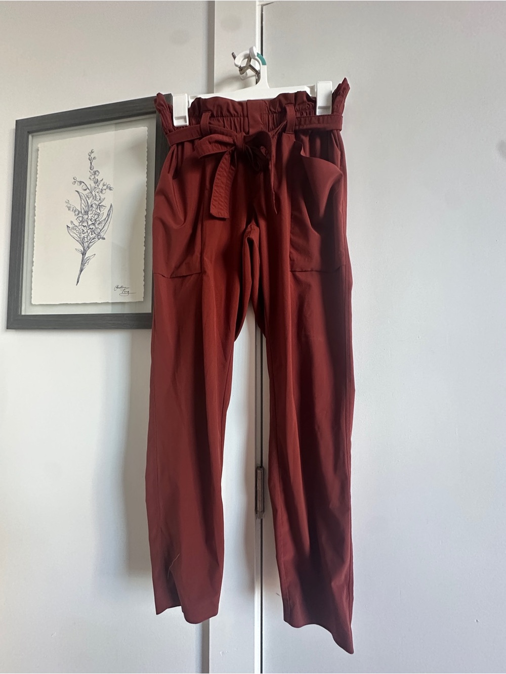 Athleta Brick Red Paperbag Waist Chinos